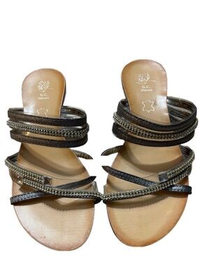 Cute Good Choice sparkly flats with small translucent heel size 8